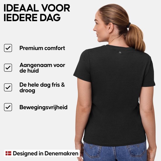 T-Shirt DANISH ENDURANCE Femme - Col V- Zwart- L