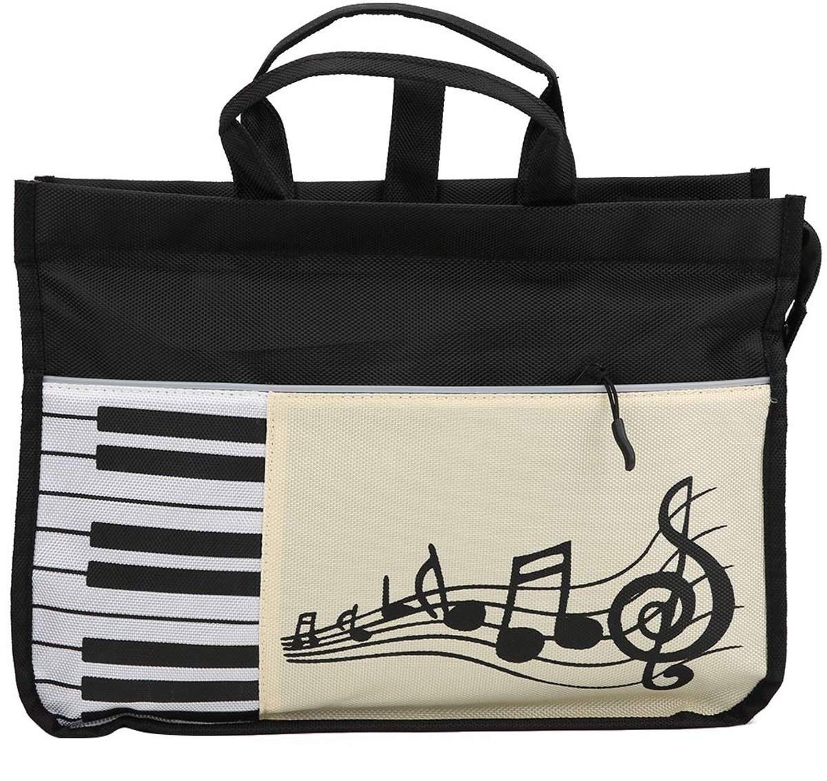 Sheet Music Bag, Student Backpack Japanese Style Handbag Oxford Waterproof Wear-resistant Double Interlayer(Black), Black