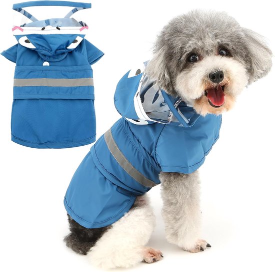 Mosucoirl Hondenregenjas en hoodie, waterdicht, reflecterend