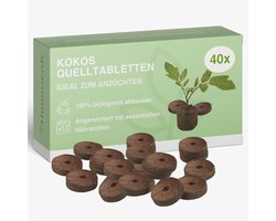 Kokostabletten voor Plantenteelt - Turfvrije Zweltabletten voor Groenten, Bloemen en Kamerplanten (40 Stuks)