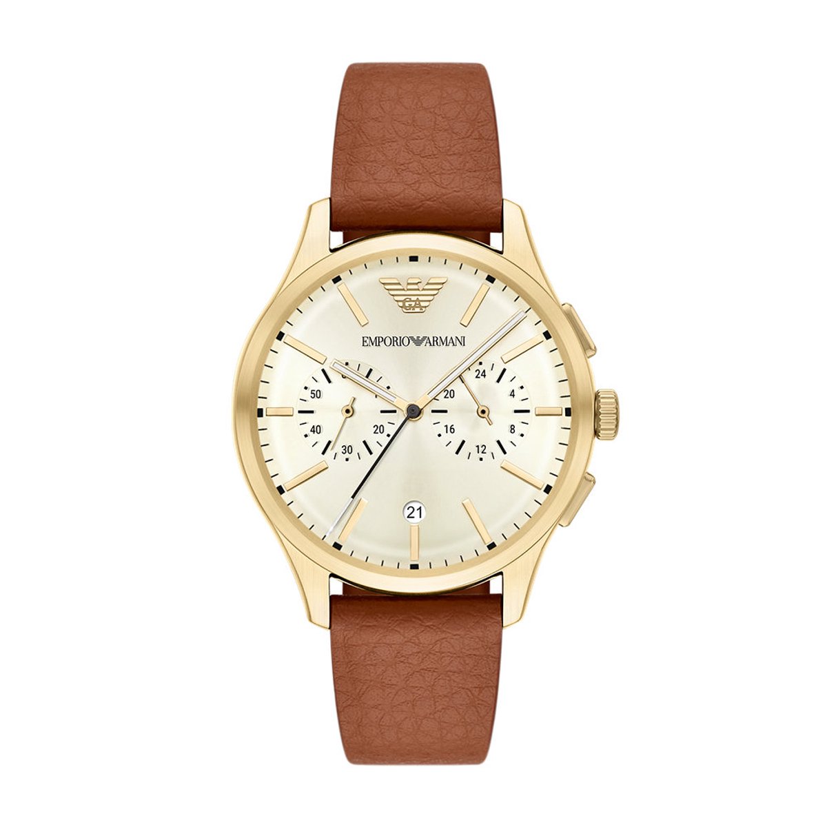 Emporio Armani Heren Horloge 42 mm Bruin