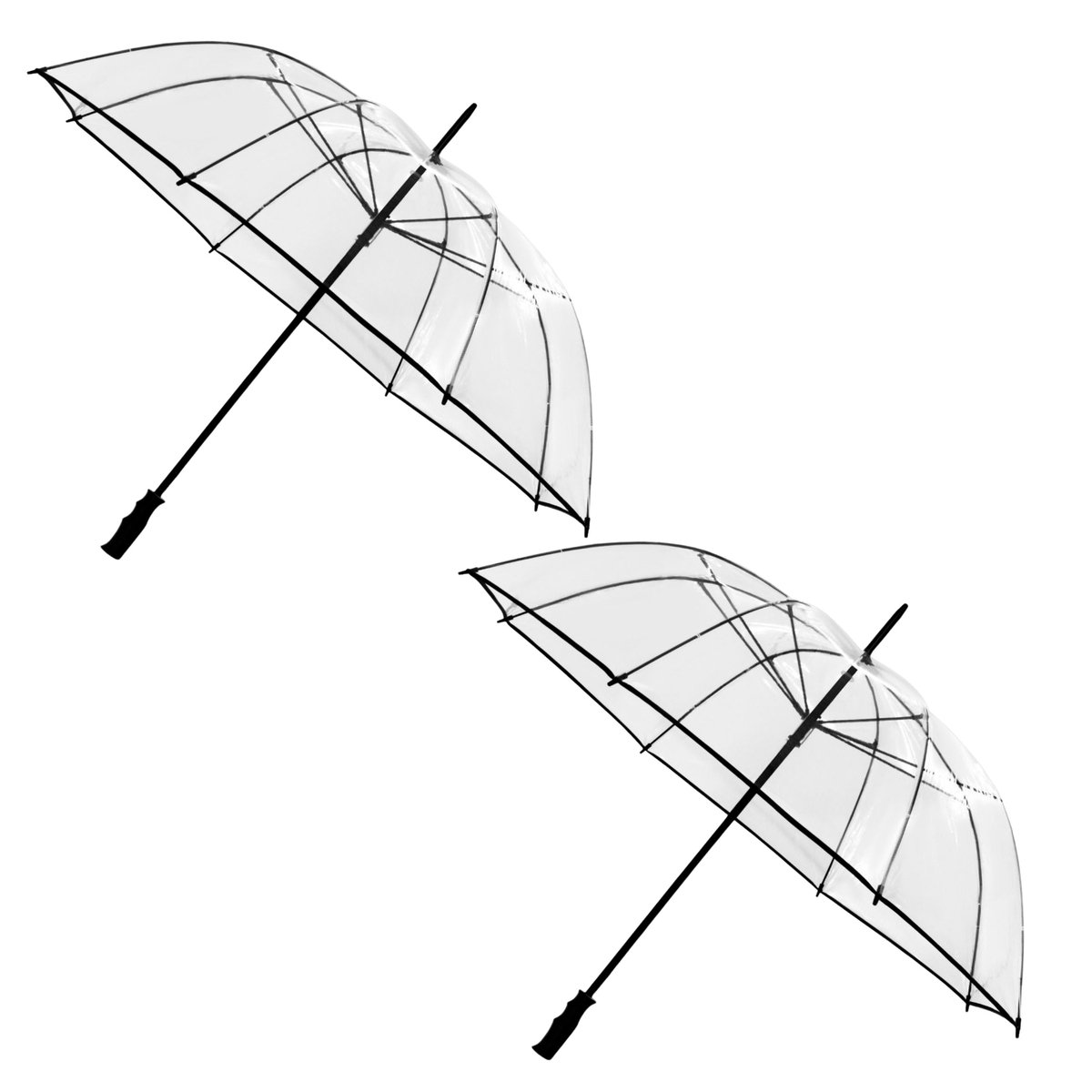 Falconetti Bruiloft paraplu - 2x - windproof - transparant - 110 cm - extra sterk - bruid/bruidegom