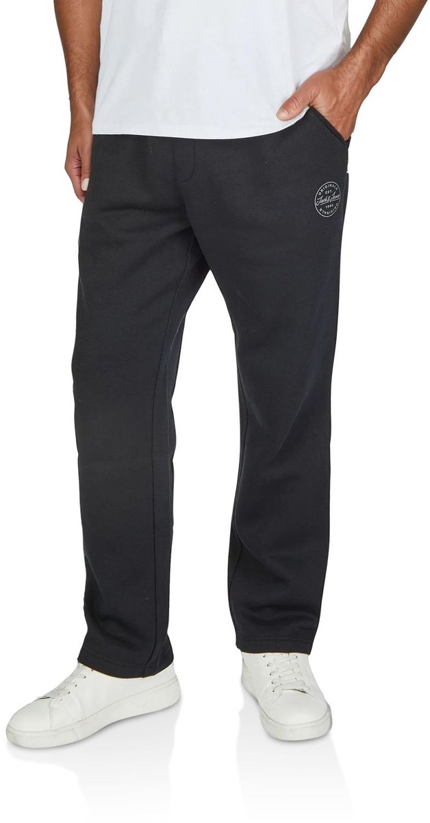 Jack & Jones Heren Joggingbroek JPSTKANE LANDON UNCUFFED SWT PANTS comfort/relaxed Zwart M Volwassenen Vrijetijdsbroek heren