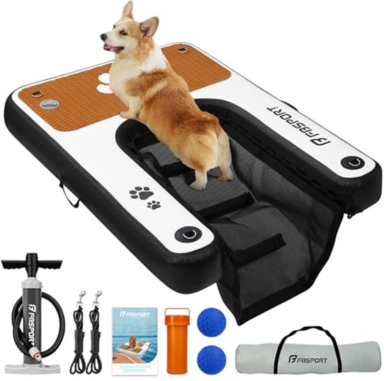 FIVMEN Hondenhelling voor de auto, inklapbaar, antislip, tot 90 kg, 156 x 40 cm, voor SUV's, grote kleine dieren