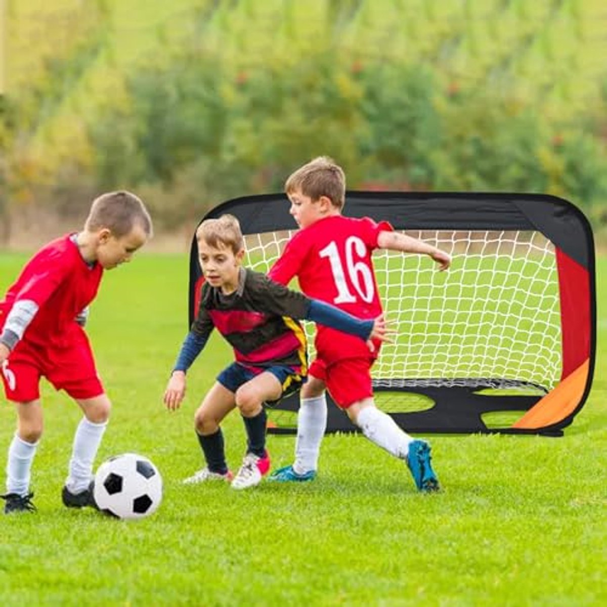 Pop-up Voetbaldoelen Set van 2 in Duitse Kleuren - Ideaal voor Tuin en Training