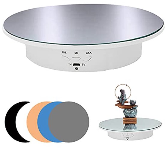 Gemotoriseerde Roterende Draaitafel 7,87 Inch - Elektrische Displaystandaard voor Taart en Decoratie