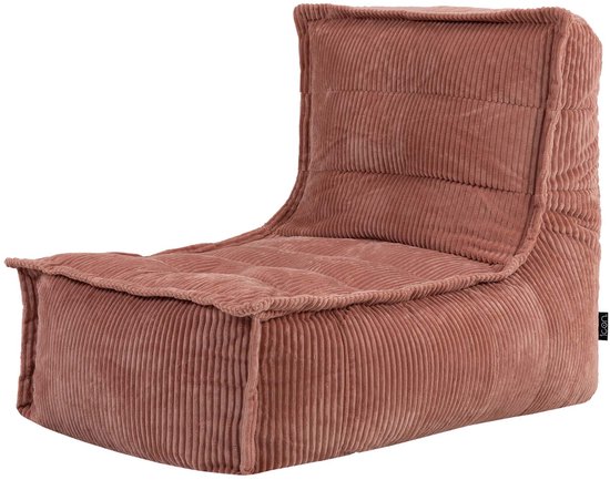 icon - Dolce Lounge Zitzak - Ligstoel - Ribfluweel Fauteuil - Oud roze