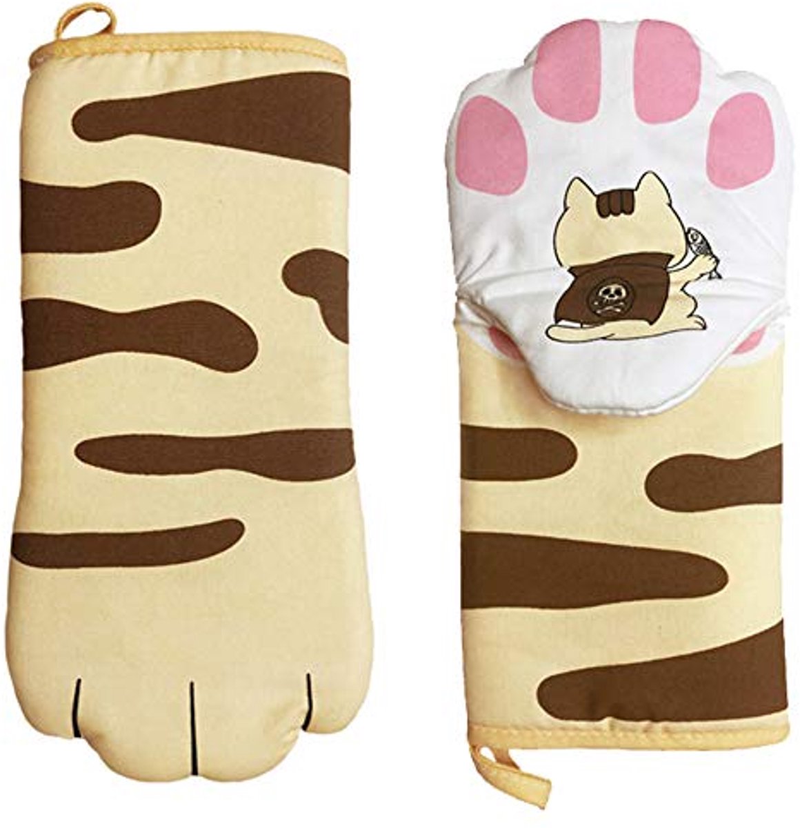 Hittebestendige Ovenhandschoenen voor Koken en Bakken - Multifunctionele Kookhandschoenen met Schattig Kattenpoot Ontwerp