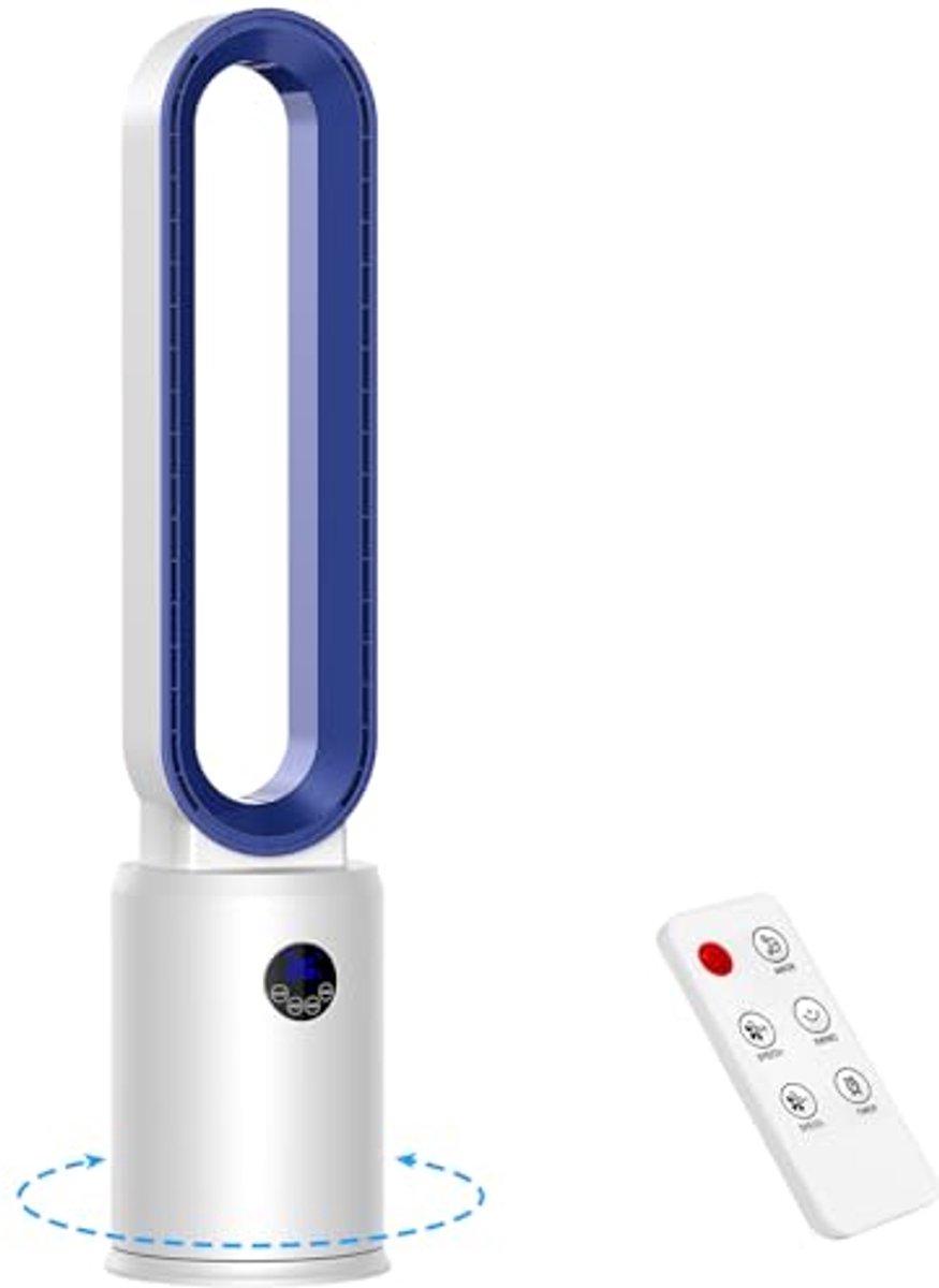 Stille torenventilator met 3 snelheden en 60° oscillatie, met LED-display en timer