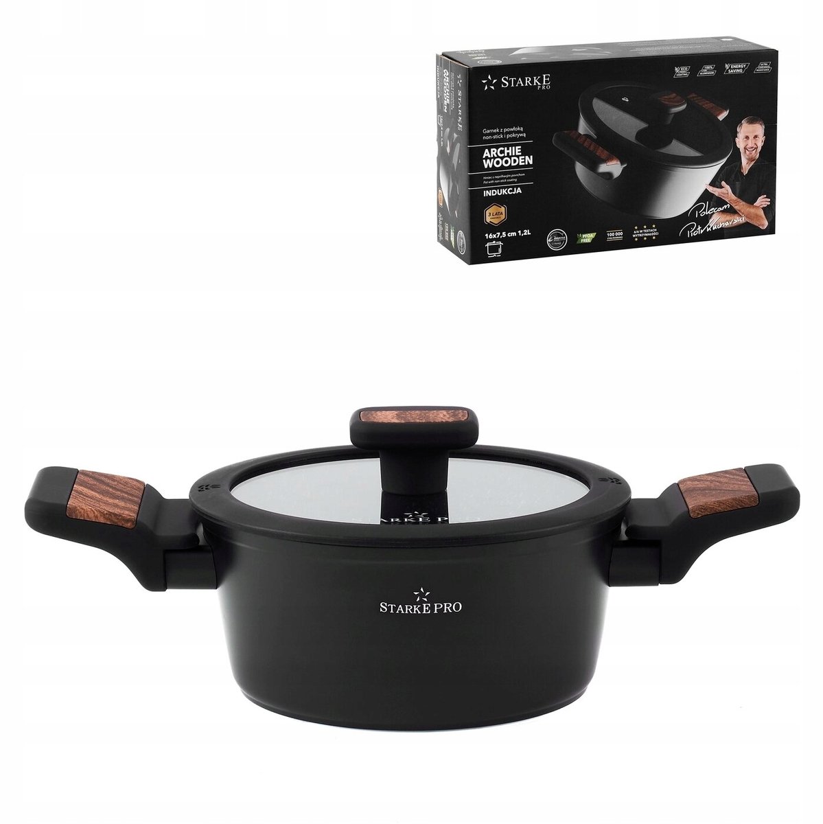 Starke Pro Archie Wooden Pan 1.2L - Inductie & Gas - Non-stick