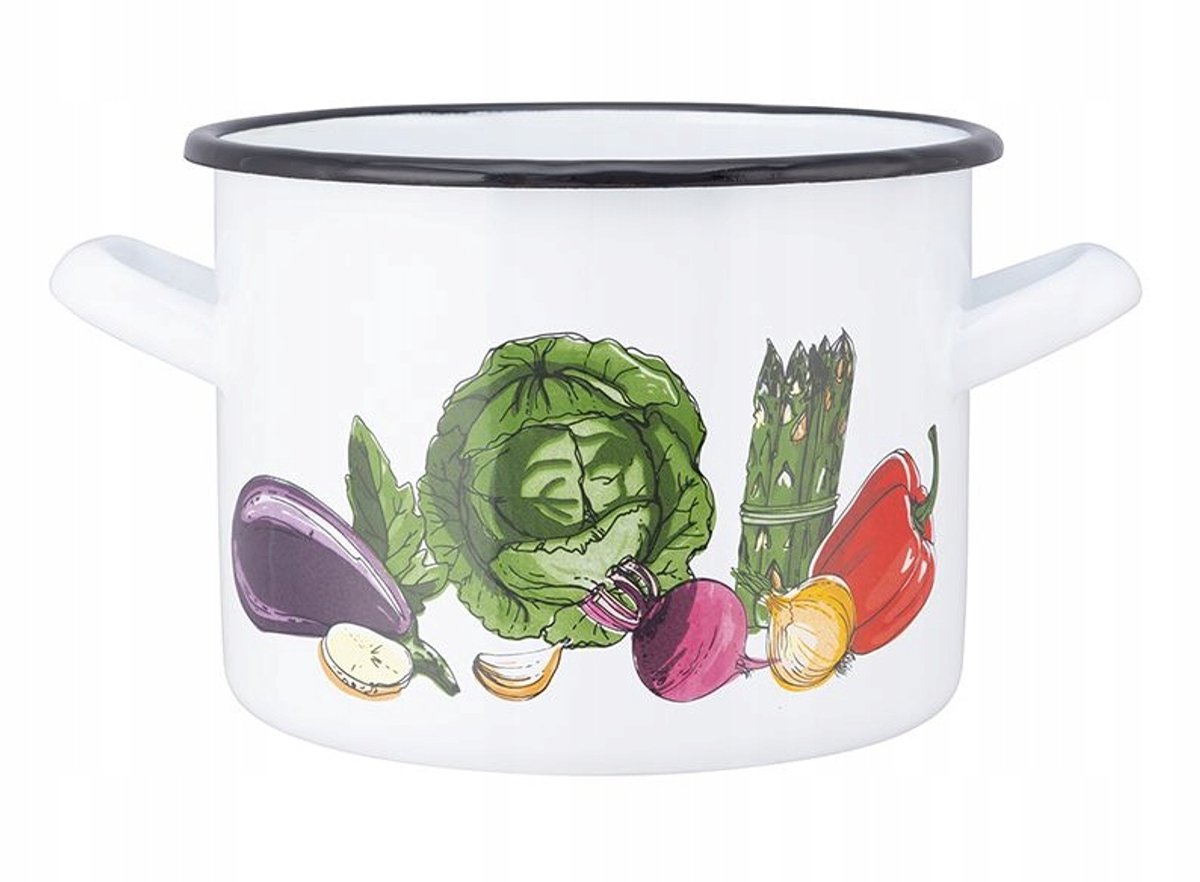 Silesia Emaljeren Pan 'Warzywa' 18cm 3,3L - Inductie & Oven