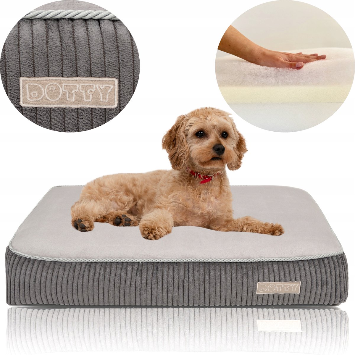 DOTTY Ortopedisch Hondenkussen L (90x70cm) - Memory Foam