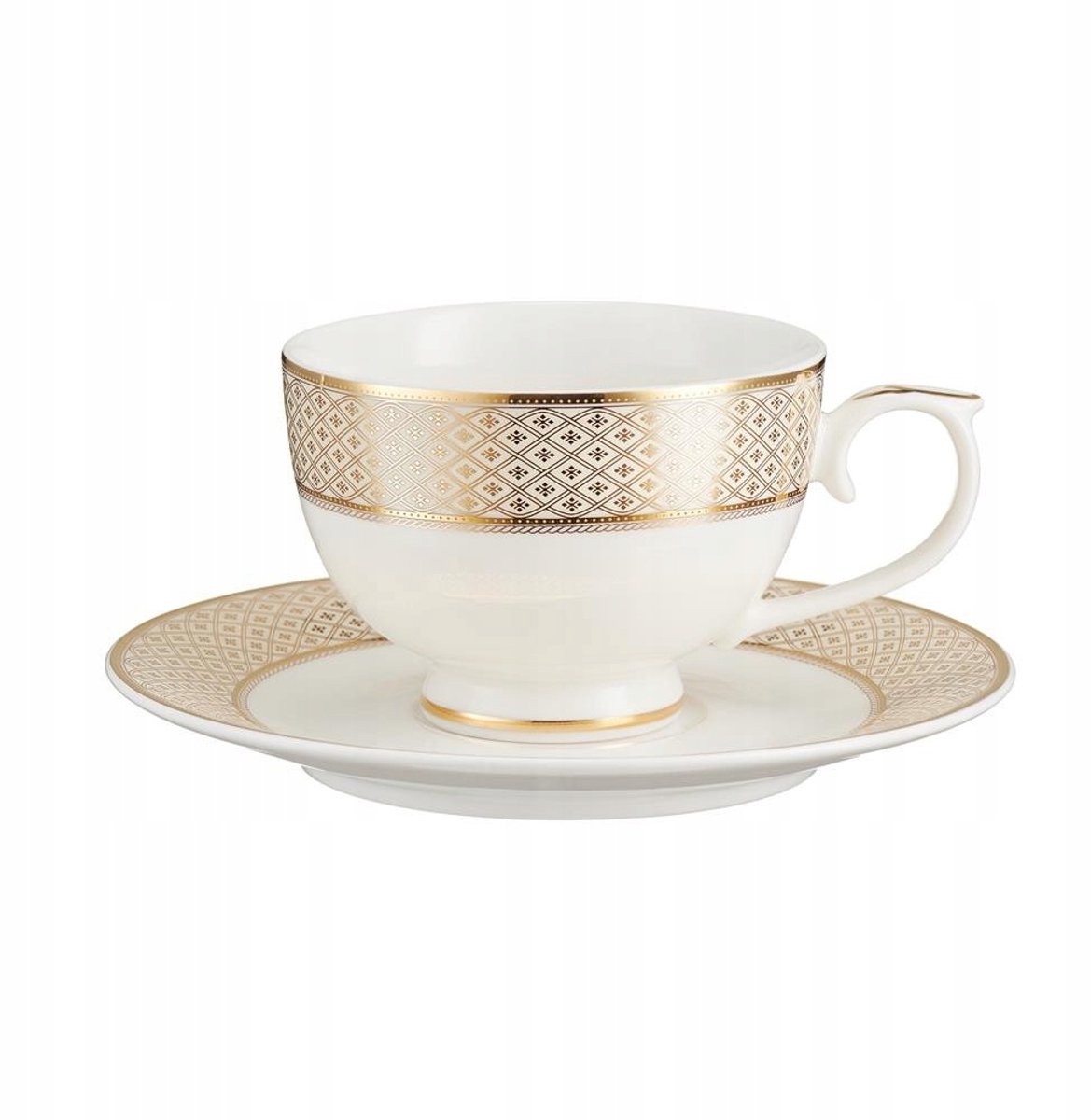 Villa Italia Veronica Porseleinen Kop & Schotel 250ml - Wit/Goud