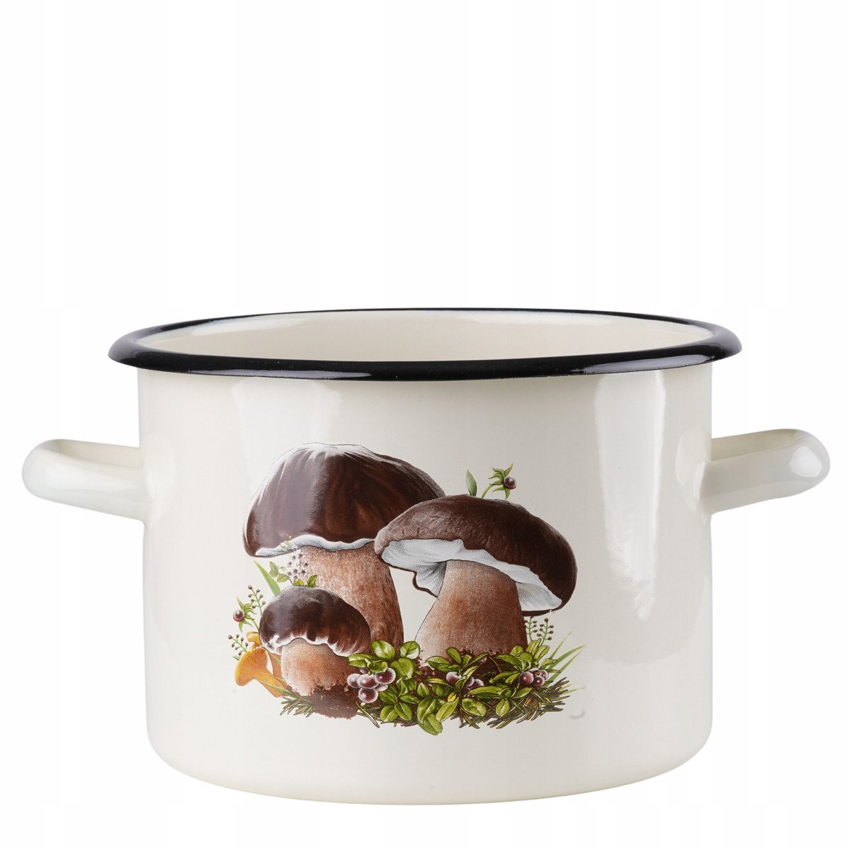 Emmeren kookpan 4,5L, 20cm, crème, paddenstoelen, inductie