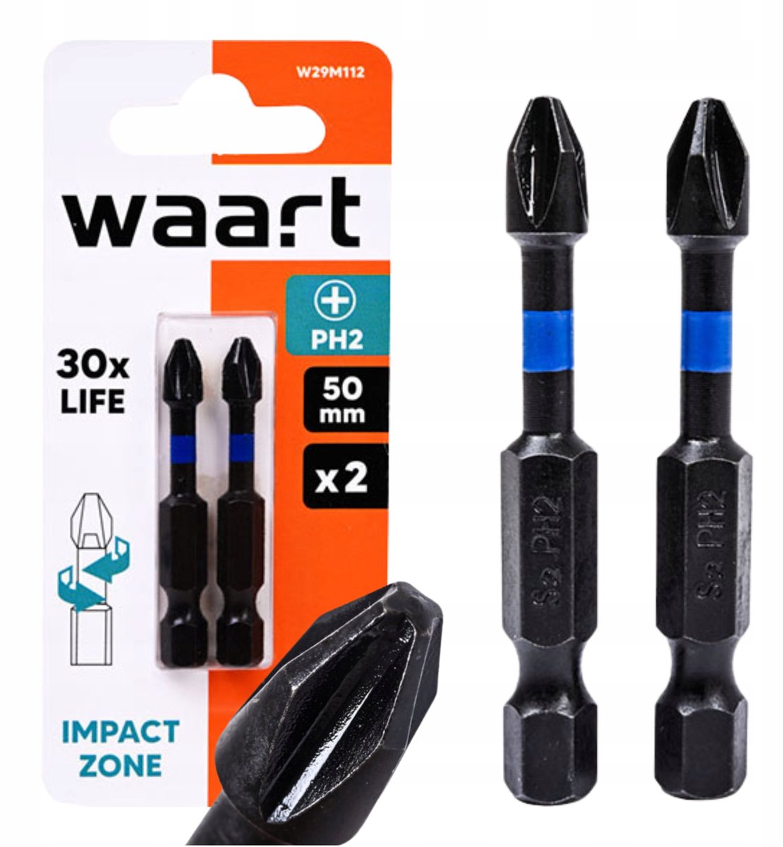 2x PH2 Schroefbits 50mm - Slagvast & duurzaam