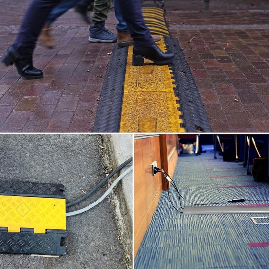 Kabelafdekking, 3 meter, vloerkabelbeschermer, onderdelen, draad, decoratieve afdekkingen, 3 snoerkanalen, huishoudelijke draadbeschermingsstrip (bruin Kabelafdekking, 3 meter, vloerkabelbeschermer, onderdelen, draad, decoratieve afdekkingen, 3 snoerkanalen, huishoudelijke draadbeschermingsstrip (bruin