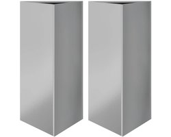 vidaXL - Plantenbakken - 2 - st - driehoek - 40x40x75 - cm - gegalvaniseerd - staal