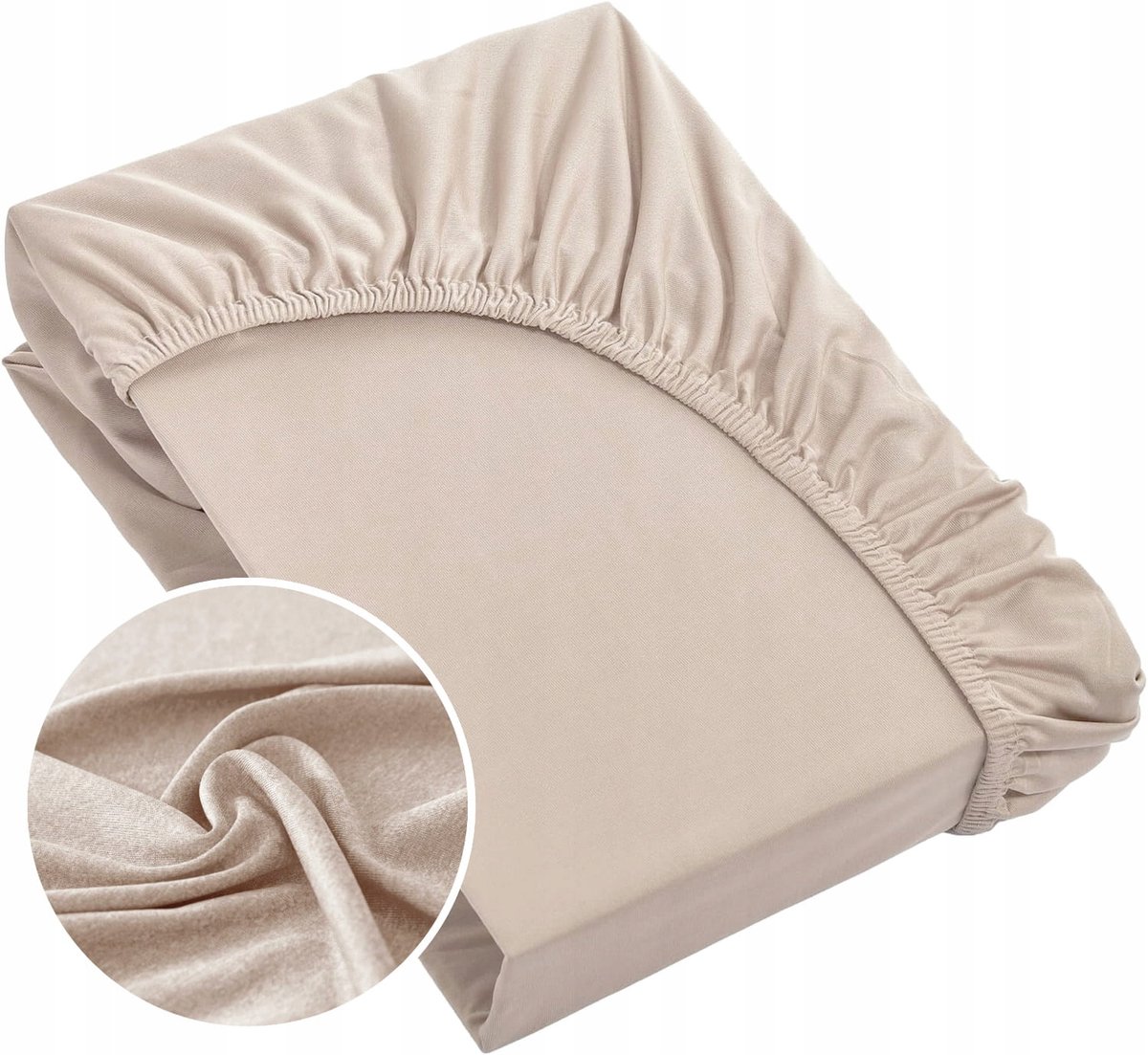 Jersey Hoeslaken met Elastiek 140x200 cm - Beige Katoen