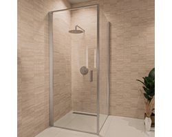 Lomazoo Douchecabine Bogota - 90x90x200cm - Chroom - 6mm Helder Glas - Nano Coating Anti Kalk