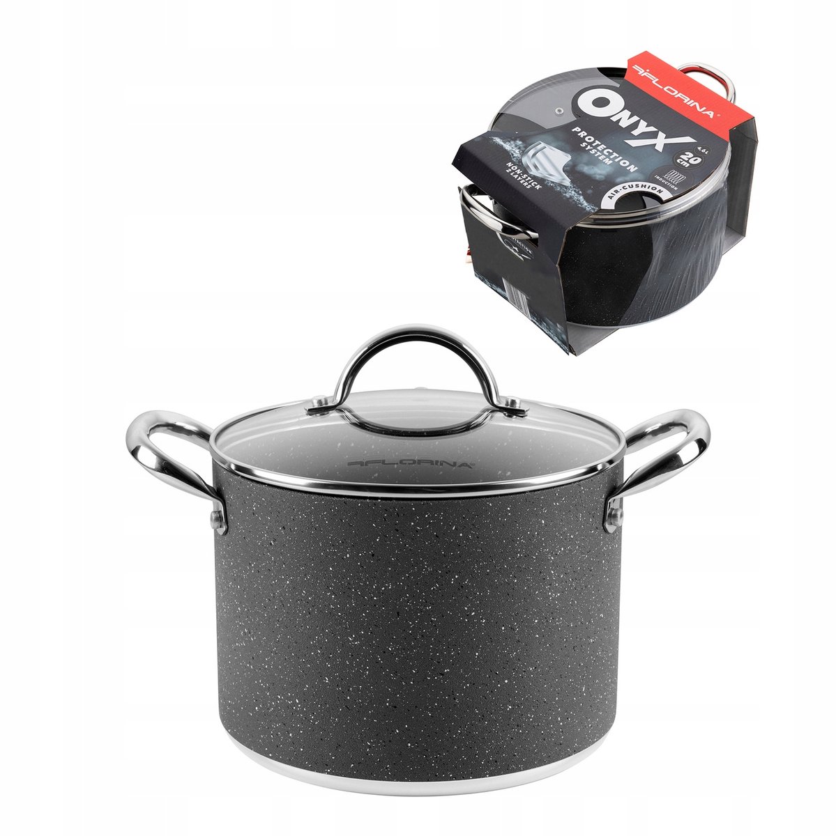 Florina Onyx Pan 20 cm 4,6L - Geschikt voor Inductie & Gas