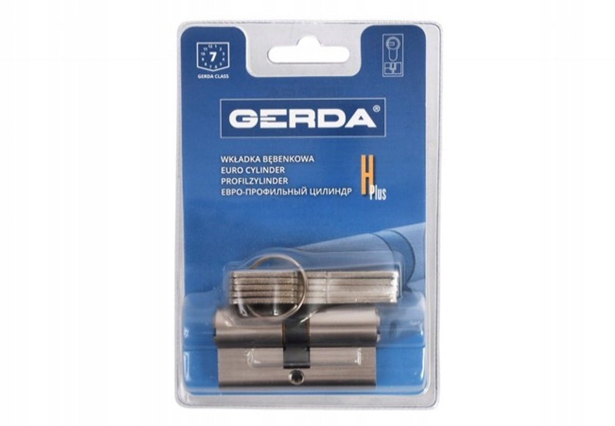 Gerda H Plus Cilinder 30/40mm Nikkel Satijn - 5 Sleutels