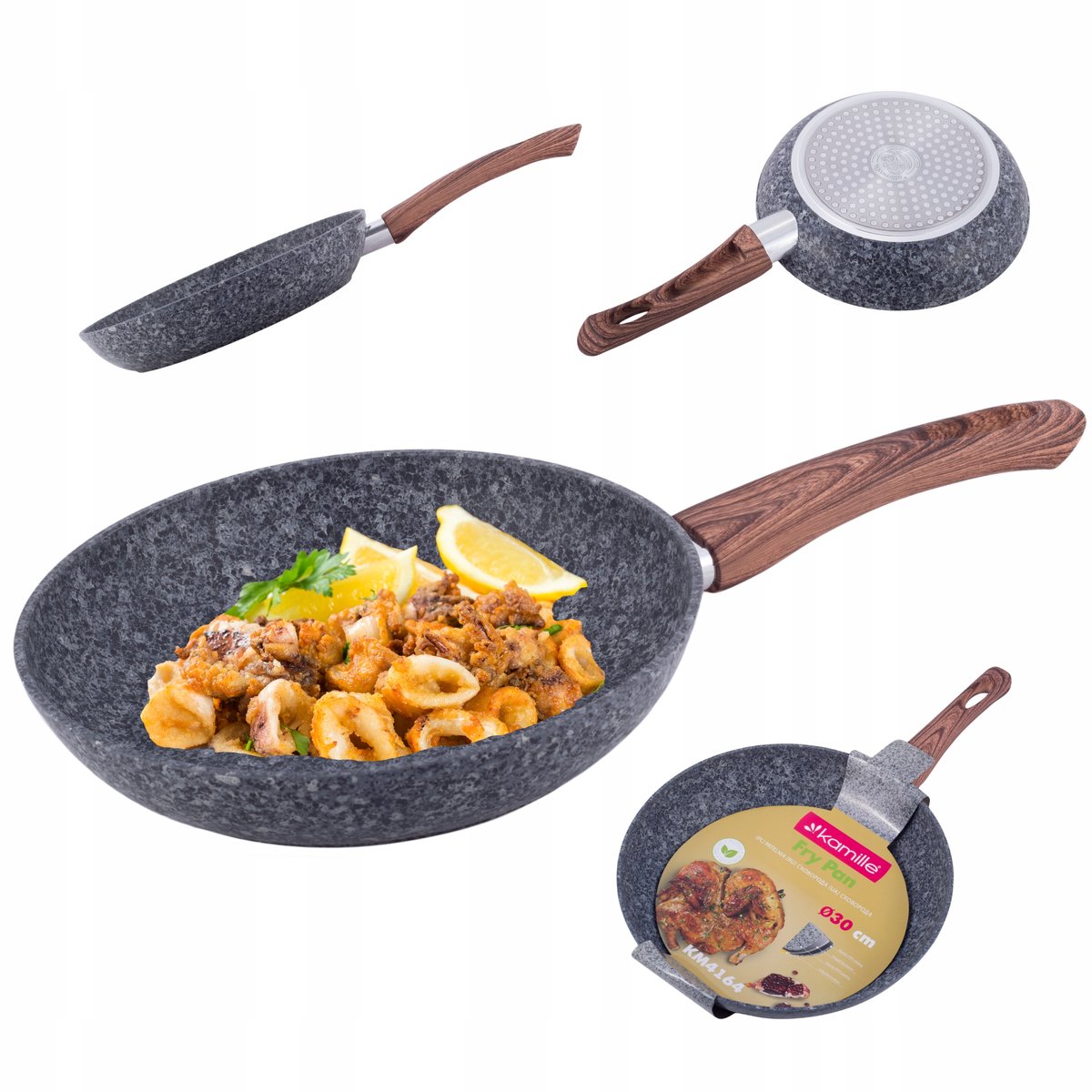 Kamille Granieten Koekenpan 30 cm - Anti-aanbak, Inductie