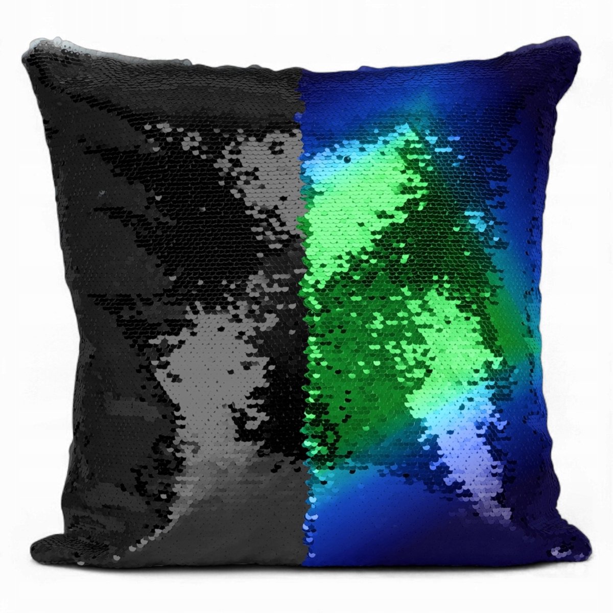 Decoratieve Kussenhoes 40x40cm Groen Glamour met Omkeerbare Paillette
