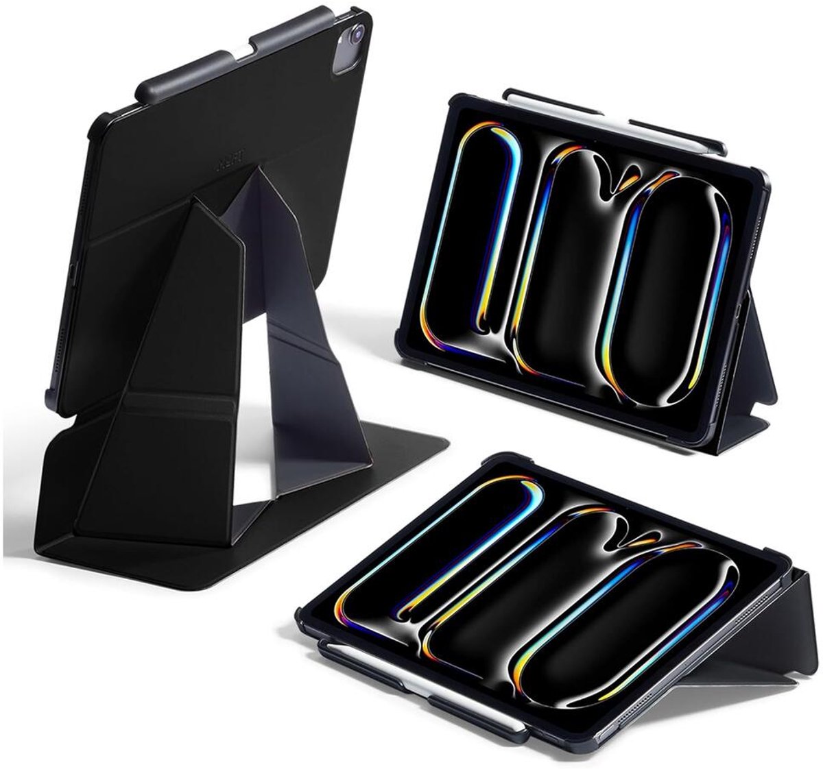 MOFT Hoes Geschikt voor iPad Pro 12.9 (2022/2021/2020/2018) - Float Folio Book Case - Beschermhoes met Standaard - MOVAS Vegan Leer - Sleep/Wake - Zwart