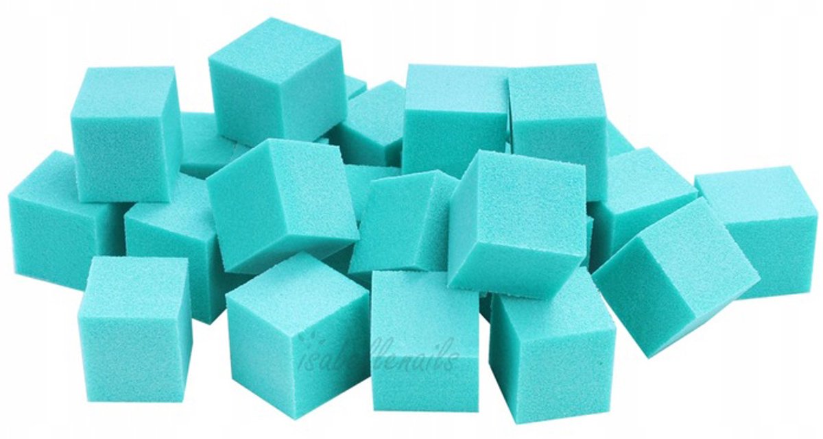 25x Mini Polijstblokjes Groen 100/100 - Matte Nagels