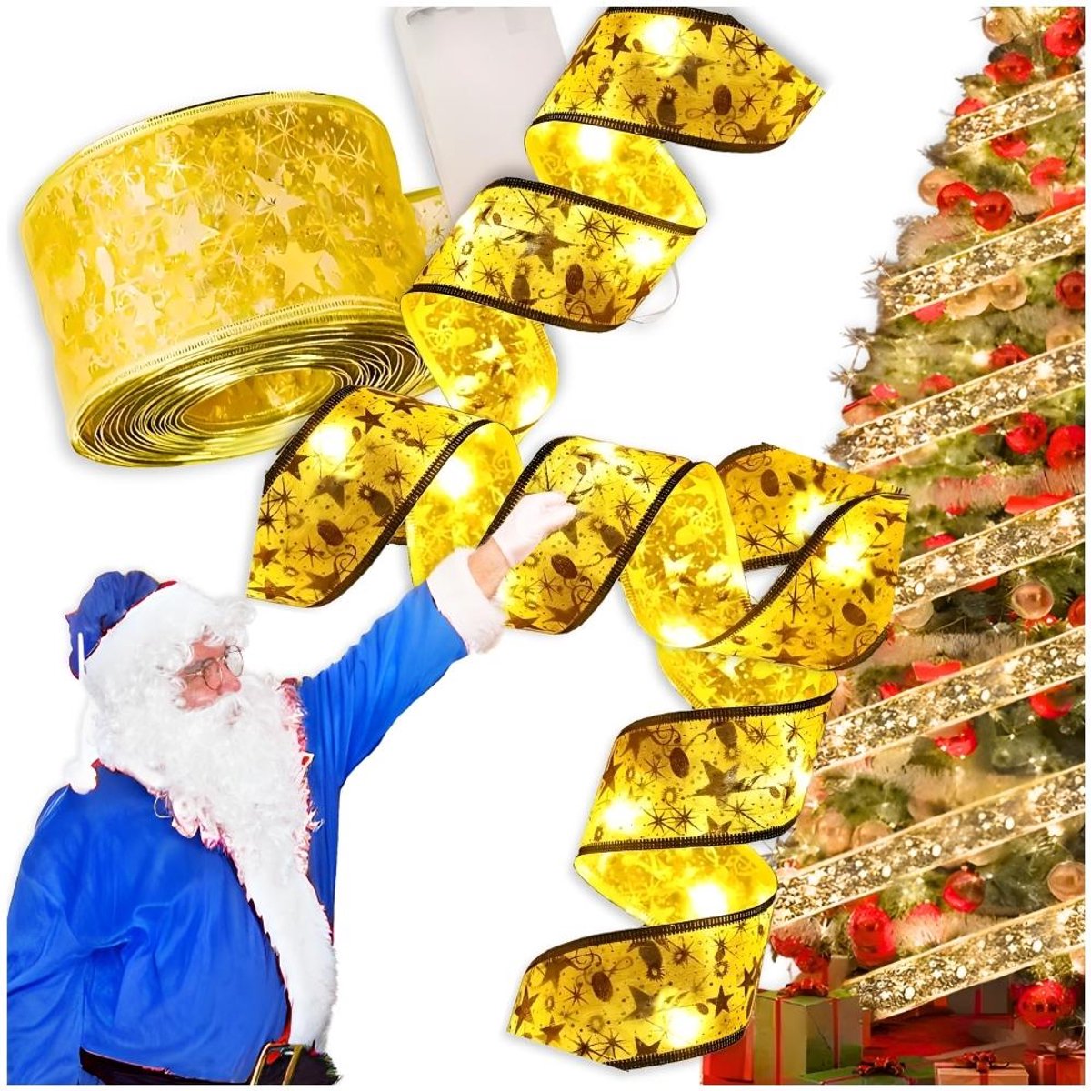 Zolta - Satijnen Kerstlint - LED - Goud - 4m