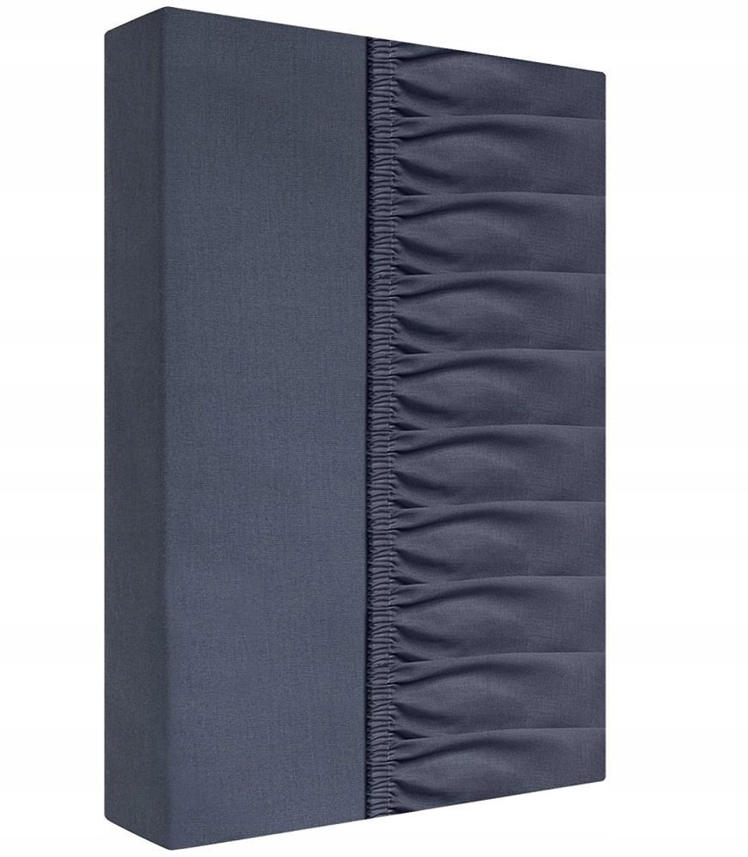 Katoenen hoeslaken met elastiek 140x200 cm, grijs, voor matrassen tot 25 cm