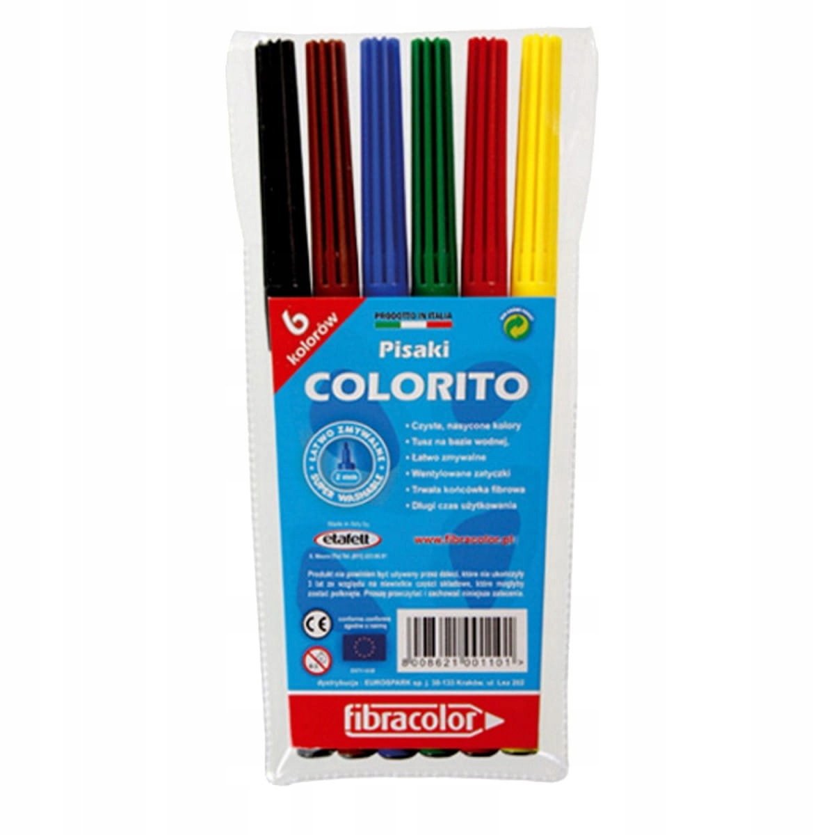 Fibracolor Stiften Set - 6 Levendige Kleuren voor Kinderen