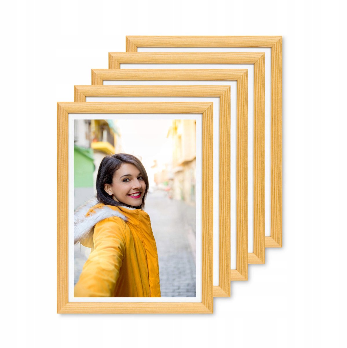 Houten Fotolijsten Set 5 stuks - 21x30 cm Natuurlijk Hout