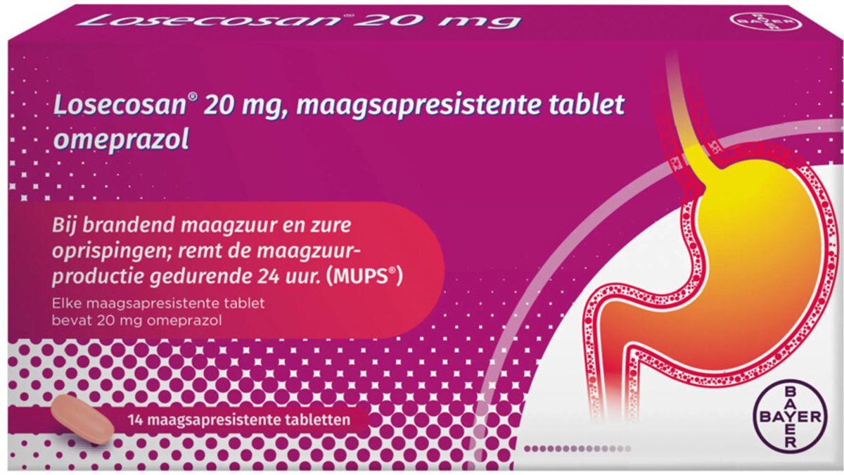 Losecosan Bij Terugkerend Brandend Maagzuur - 3 x 14 tabletten