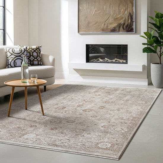 the carpet Nuvra– klassiek vintage vloerkleed met oosters patroon, fluweelzacht en onderhoudsvriendelijk, beige, 160 x 230 cm