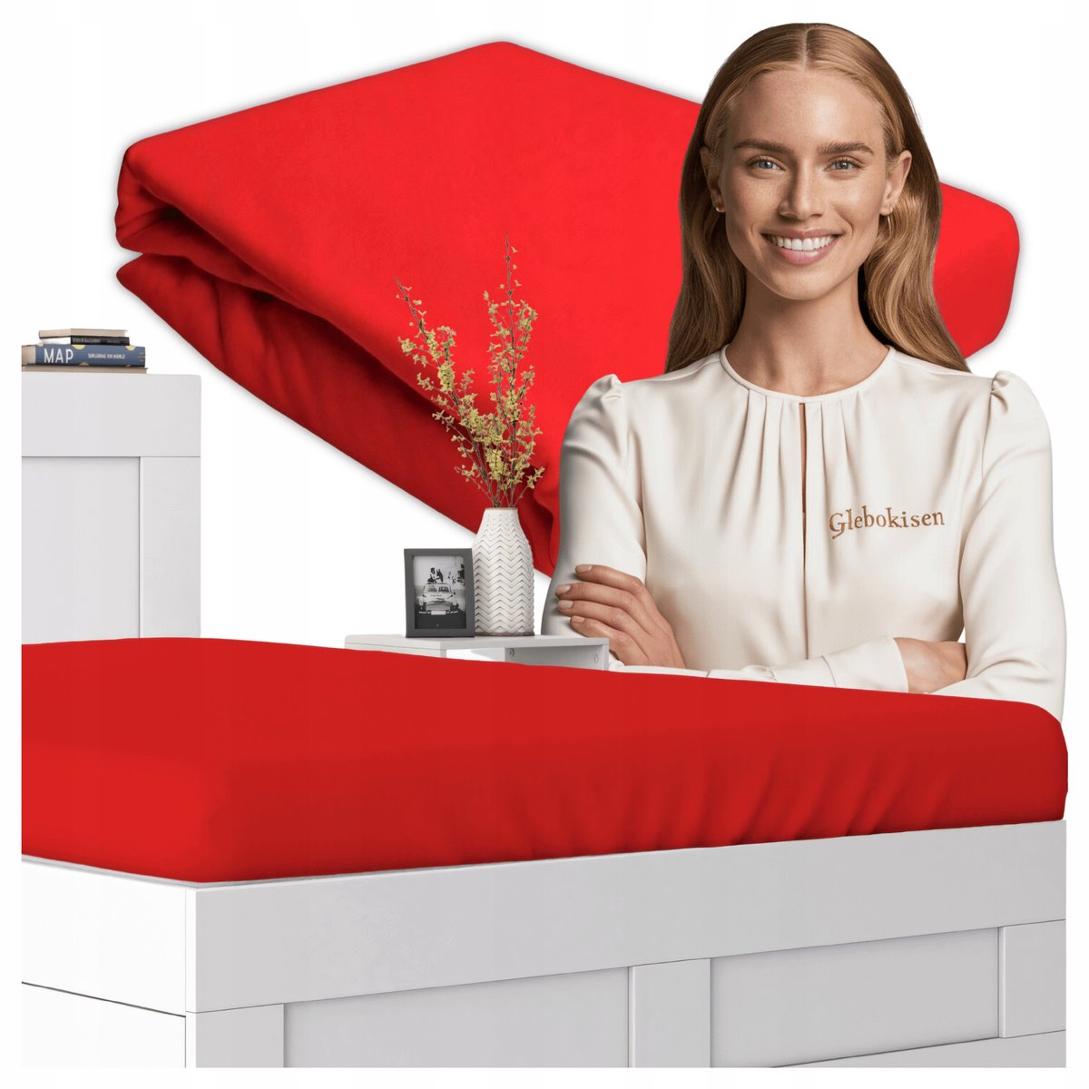 Jersey Hoeslaken 90x200cm Katoen Rood - Nederlands Product