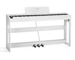 VEVOR Gewogen Digitale Piano, 88 Volledig Gewogen Toetsen, Elektrisch Pianoklavier Met meubelstandaard, Netadapter, Drievoudig Pedaal, Opnamefunctie, 280 Toetsen, Draadloze Verbinding, voor Beginners, Wit