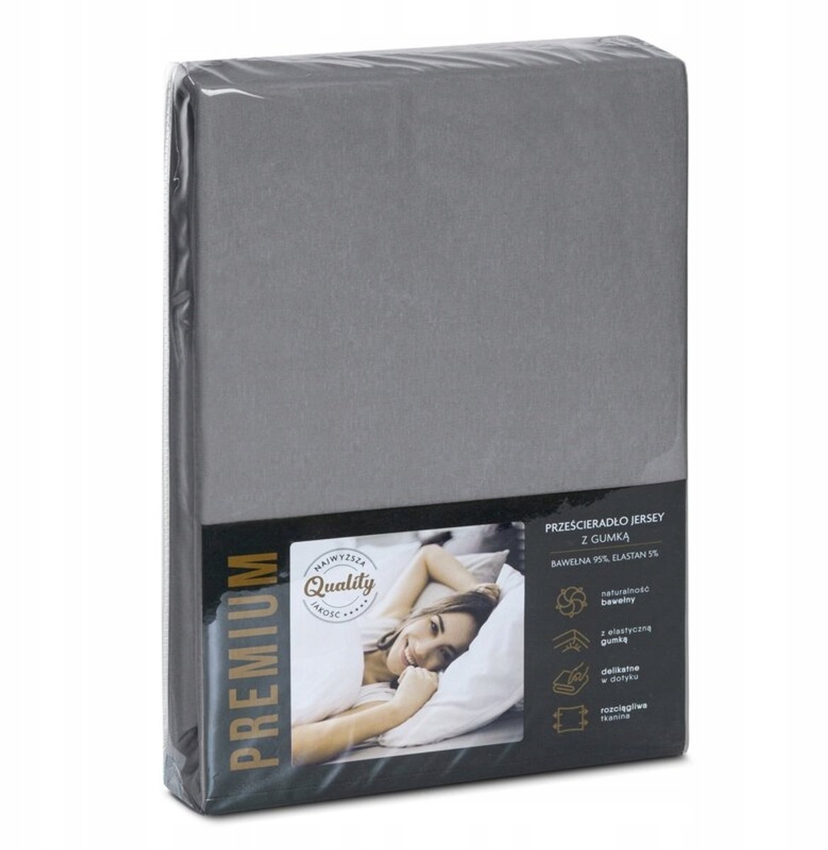 Jersey Hoeslaken Premium 90x200cm Staalgrijs - 25cm Matrasdikte