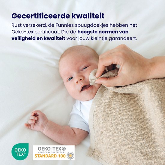 Funnies Spuugdoekjes 10-Pack Aardetinten - Set van 10 Zachte Spuugdoeken, Monddoekjes, Kwijldoekjes - 30x30 cm - 100% Katoenen Badstof - Absorberend, Sneldrogend en Zacht - Wasmachinebestendig - Perfect voor Gevoelige Babyhuid bij Voeden en Kwijlen van Merkloos — afbeelding 2