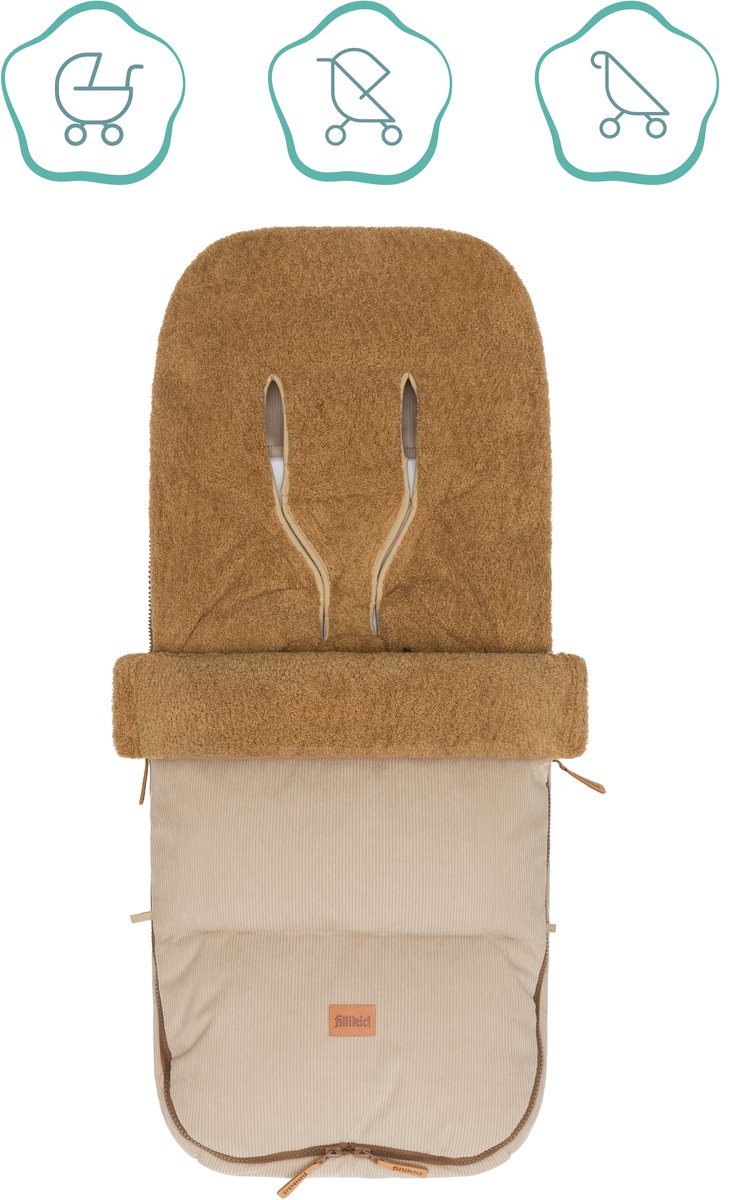 Winter voetenzak kinderwagen - Antislip - Thermoregulerend - Waterafstotend - Corduroy - Nature - Fillikid