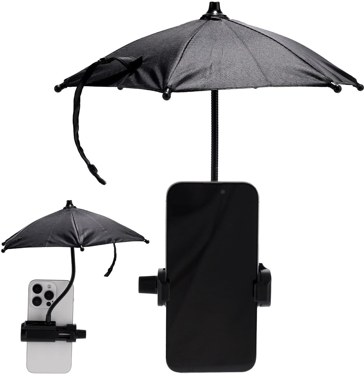 Unyqoos® Universele mobiele telefoonparasol met verstelbare clip voor zonbescherming