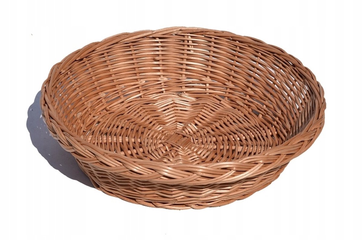 Ronde mand van gevlochten wilgenhout, 30 cm diameter