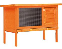 vidaXL - Konijnenhok - voor - buiten - met - 1 - verdieping - hout
