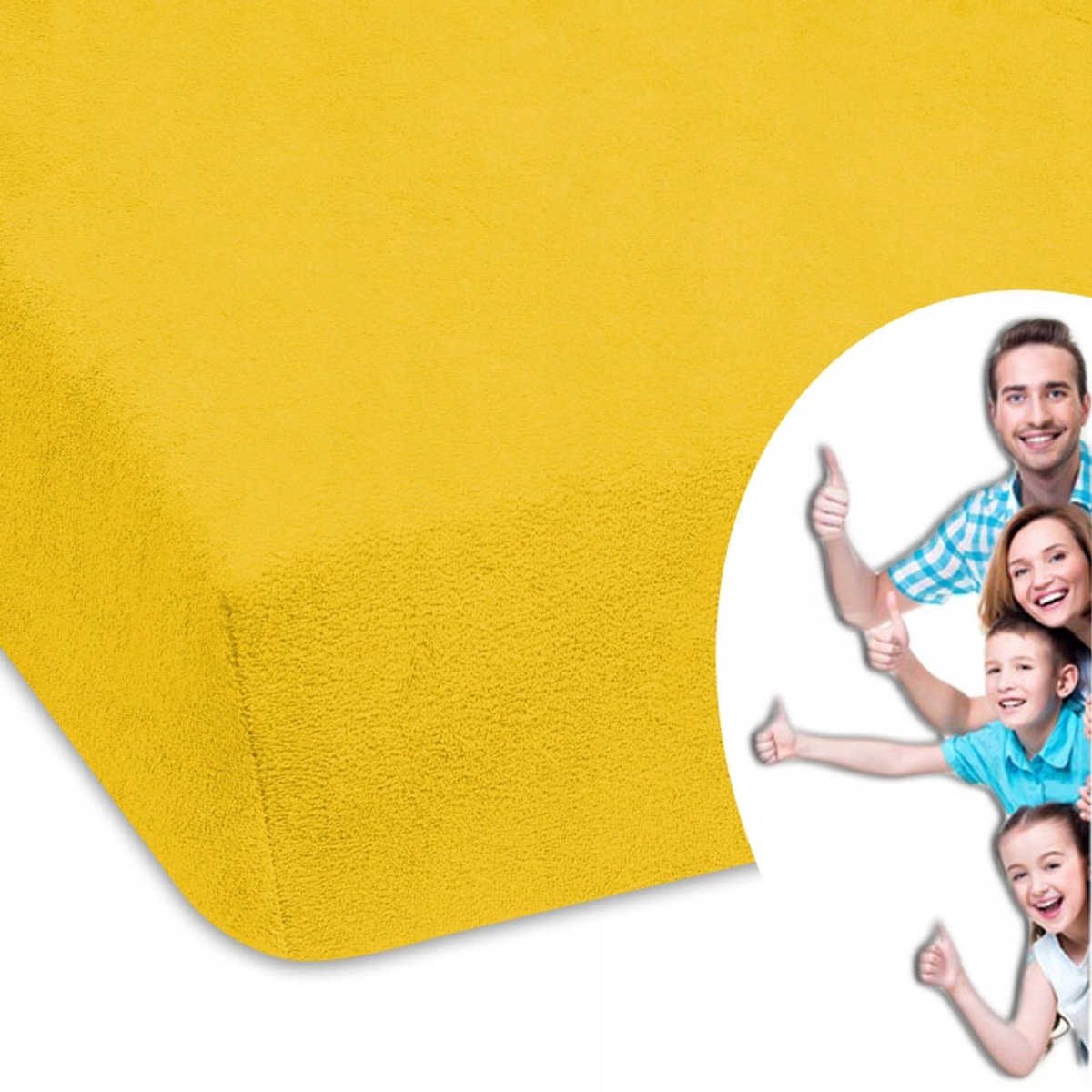 Fleece Hoeslaken Geel met Elastiek 80x200 cm