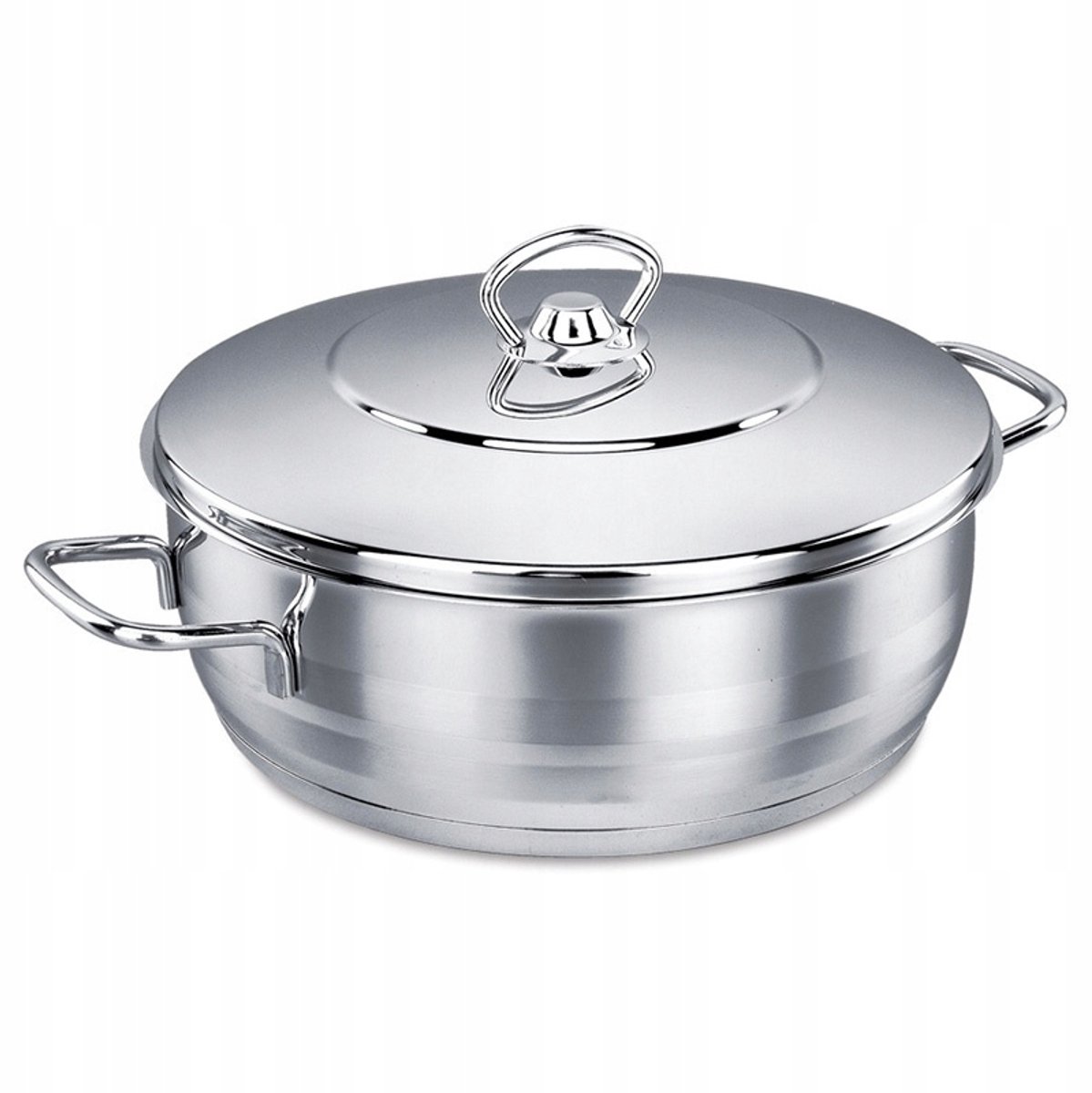 Korkmaz Astra Lage Pan 24cm 3.6L RVS met Deksel - Geschikt voor Inductie