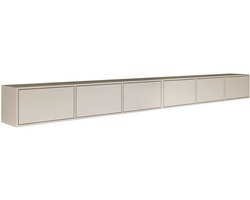 Selsey Framme – Hangend tv-meubel met zes kleppen 300 cm, kasjmier grijs