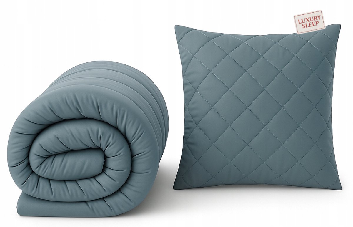 Warm Dekbed Grijs 220x200 + Kussen 70x80 - Jaarrond Comfort