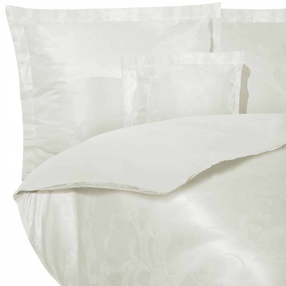 Luxe Katoenen Satijnen Dekbedovertrek Set 160x200cm, Wit, 70x80cm Kussenslopen