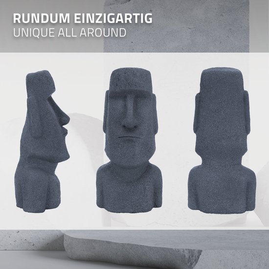 Figurine de jardin Île de Pâques Moai Grijs 37x26x78 cm
