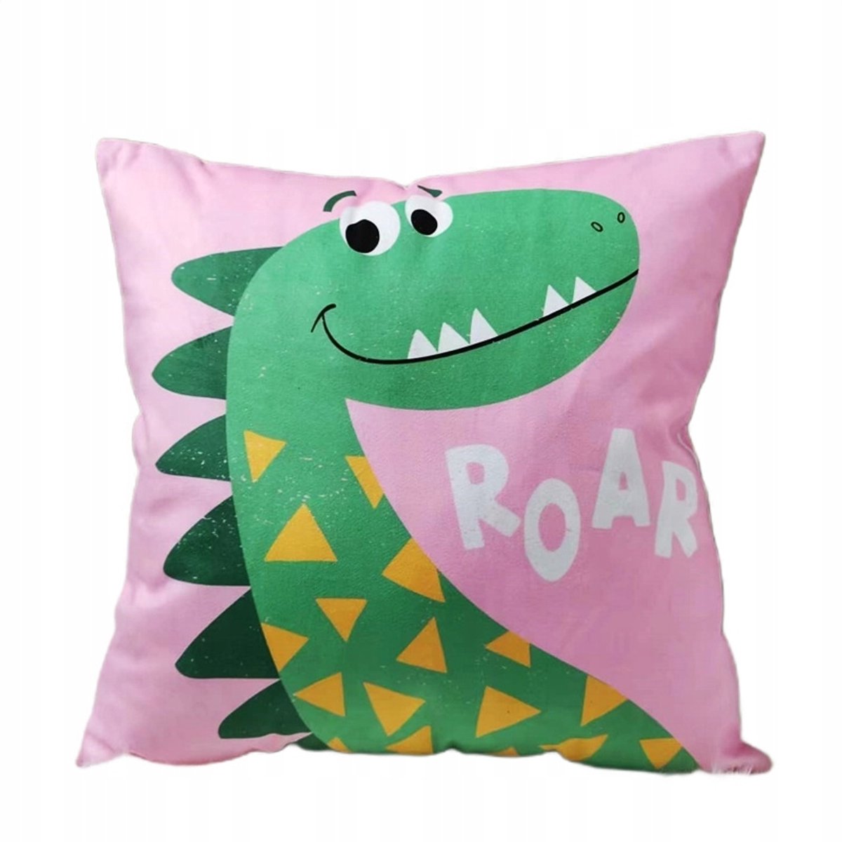 Decoratieve Kussenhoes 45x45 cm Roze Dino - Zacht Velours